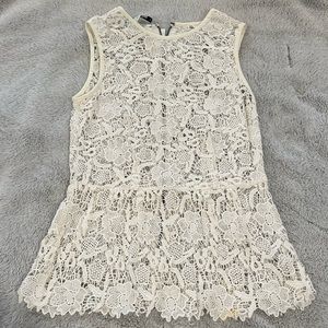 CAbi see-through coverall cute design flowers tight fit waist